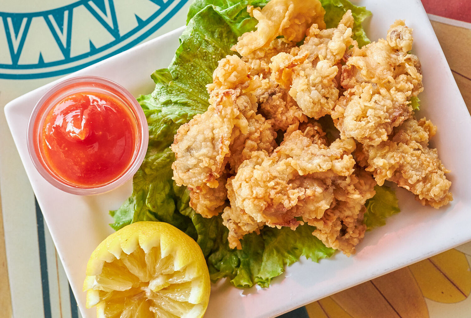 Fried oysters and cocktail sauce